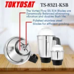 TOKYOSAT TS-8321 Mixer Grinder Blender 1000W Heavy Duty Stainless Steel 2/3-in-1 System - Image 2